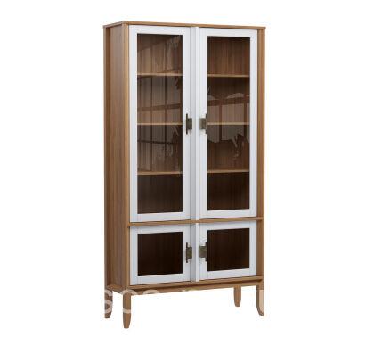 Шкаф Бридж широкий с 4 стеклянными дверями